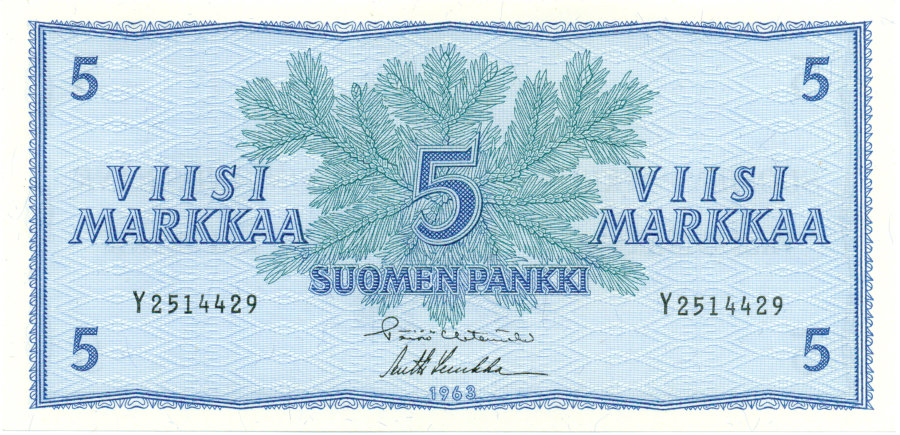5 Markkaa 1963 Y2514429 kl.8
